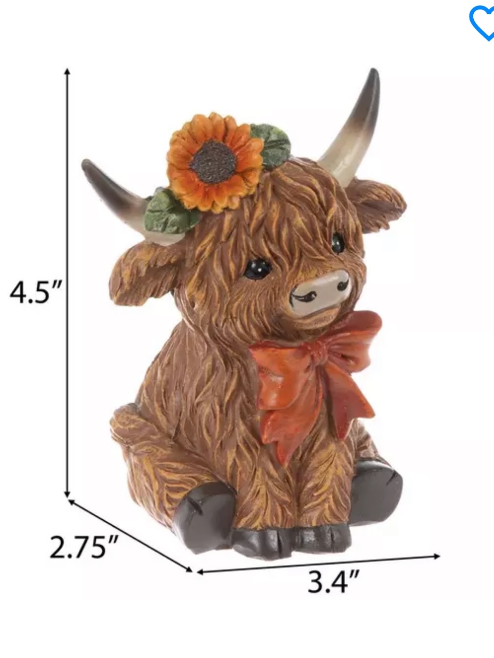 Hobby Lobby Highland Cow Decorative Figurines - Set of 2